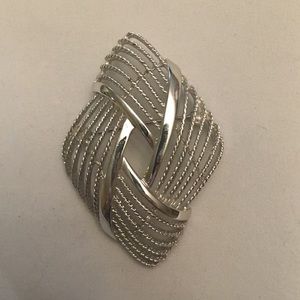 Vintage Monet Silver Tone Brooch